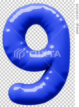 3D画像_風船_9_青 121301526