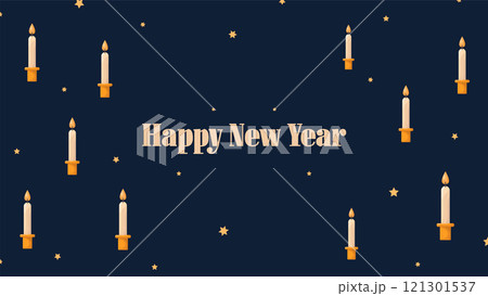 Horizontal Merry Christmas, Happy New Year greeting card and candles on dark background.Greeting text for cold season celebration.Winter days.Great for banners, wallpapers. Horizontal Merry Christmas, Happy New Year greeting card and candles on dark background.Greeting text for cold season celebration.Winter days.Great for banners, wallpapers. 121301537