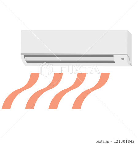 温風のエアコンのイラスト 121301842