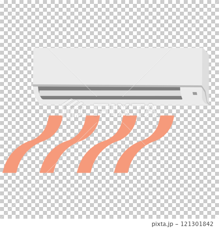 温風のエアコンのイラスト 121301842
