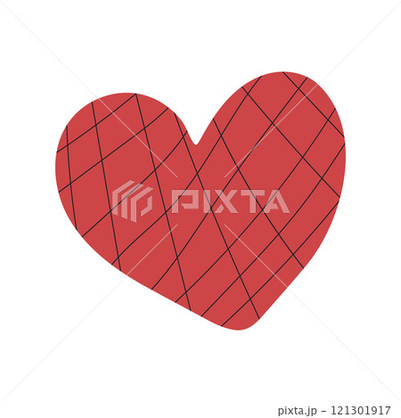 Heart shaped hand-drawn icon. Love symbol for romantic Valentine's Day design. 121301917