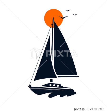 Silhouette Sailboat for brand identity boating business Silhouette Sailboat for brand identity boating business 121301918