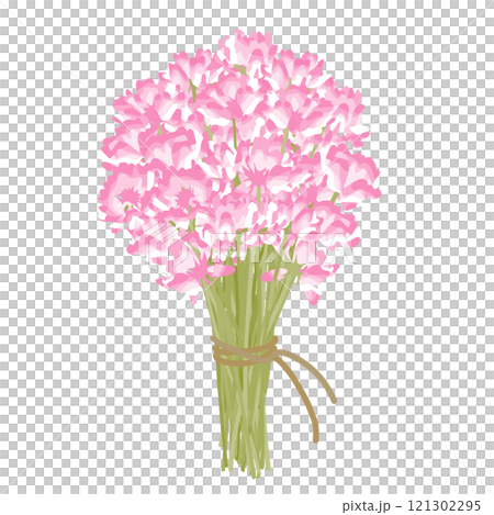 たくさんのレンゲソウを麻ひもでまとめた、ボリュームのある花束 やわらかい色のイラスト たくさんのレンゲソウを麻ひもでまとめた、ボリュームのある花束 やわらかい色のイラスト 121302295