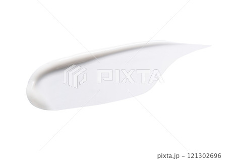 A sample of a white cosmetic gel or cream. Isolated on a white background 121302696