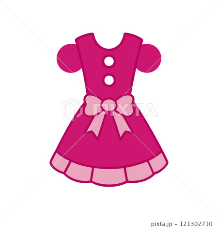 Charming vector art of a vintage polka dot eyelet baby girls dress silhouette. Perfect for retro fashion, babywear, and creative graphic design projects. Charming vector art of a vintage polka dot eyelet baby girls dress silhouette. Perfect for retro fashion, babywear, and creative graphic design projects. 121302710