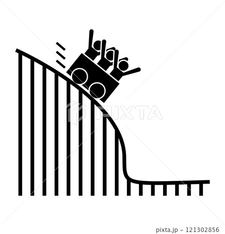 ジェットコースターのシルエット ジェットコースターのシルエット 121302856