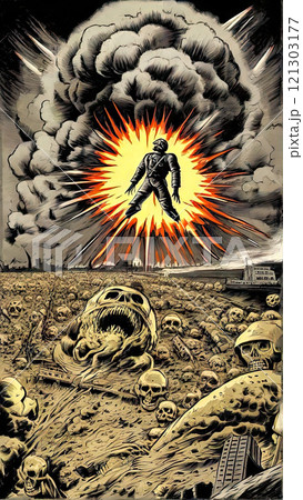 Nuclear War Horror Concept. The end of the world. Apocalypse. 121303177