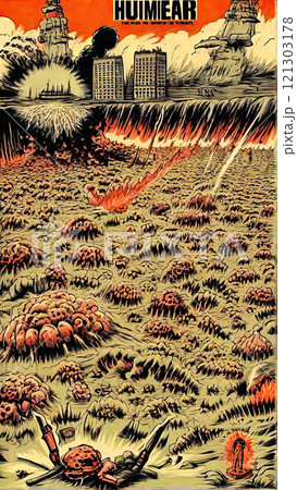 Nuclear War Horror Concept. The end of the world. Apocalypse. 121303178