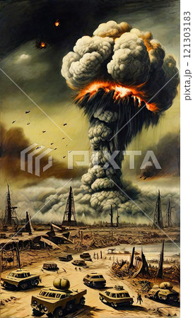 Nuclear War Horror Concept. The end of the world. Apocalypse. 121303183