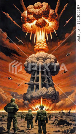 Nuclear War Horror Concept. The end of the world. Apocalypse. 121303197