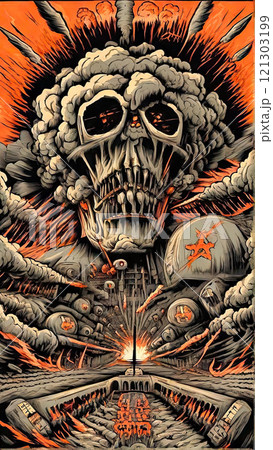 Nuclear War Horror Concept. The end of the world. Apocalypse. 121303199