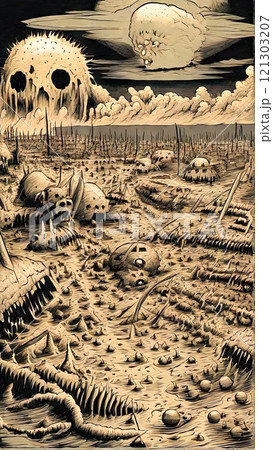 Nuclear War Horror Concept. The end of the world. Apocalypse. 121303207