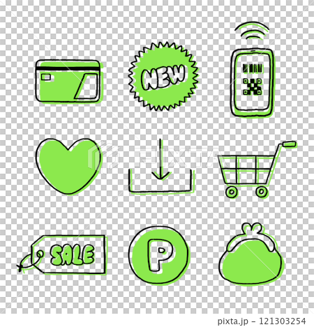Hand drawn: shopping icons 121303254