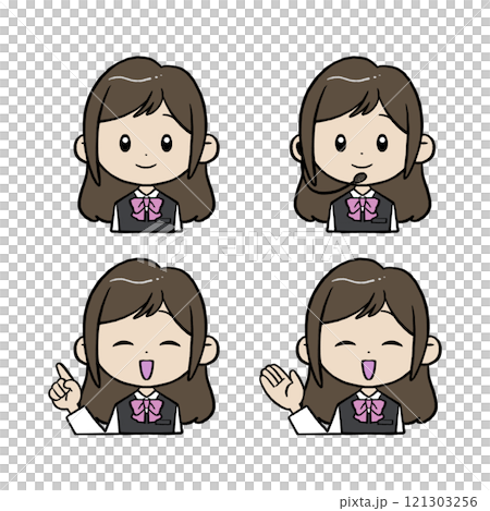 Hand-drawn: Woman in a suit Hand-drawn: Woman in a suit 121303256