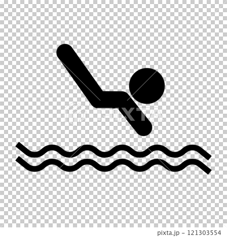 Swimming Dive silhouette Swimming Dive silhouette 121303554
