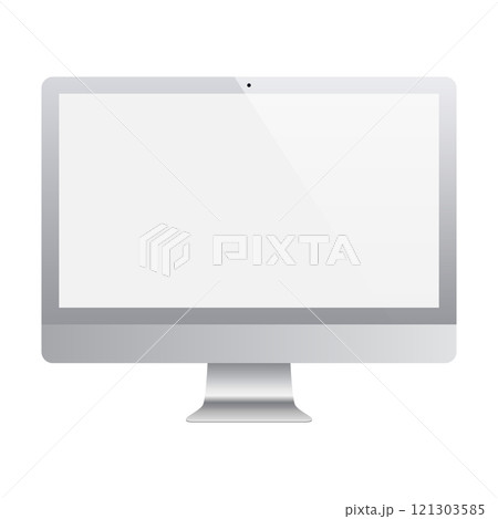 monitor grey color with blank screen isolated on white background. vector illustration monitor grey color with blank screen isolated on white background. vector illustration 121303585