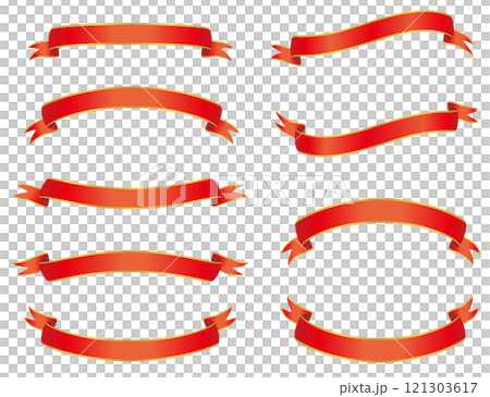 帶有金色邊框(漸變)的絲帶框架,可容納各種形狀的字母 帶有金色邊框(漸變)的絲帶框架,可容納各種形狀的字母 121303617
