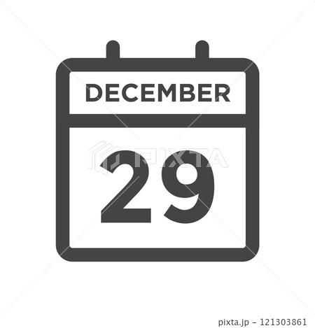 December 29 Calendar Day or Calender Date for Deadlines or Appointment 121303861