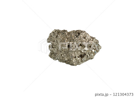 pyrite mineral stone macro on white background pyrite mineral stone macro on white background 121304373