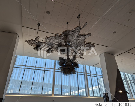 San Francisco, California, USA - 09.22.2024: Inside the terminal of San Francisco International Airport. Interior view of San Francisco International Airport. 121304839