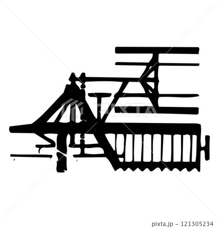 abstract Hand walk-behind farm tractor vector illustration abstract Hand walk-behind farm tractor vector illustration 121305234
