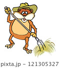 Cute little Chipmunk farmer vector design illustration 121305327