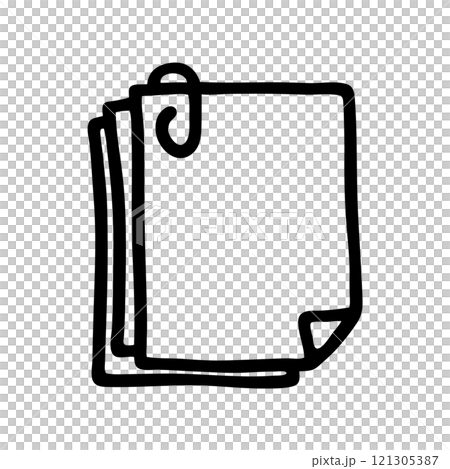 Doodle Notepad icon handdrawn with ink pen 121305387
