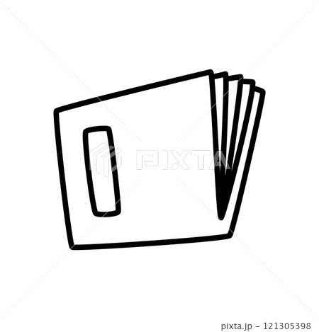 Doodle book or notebook icon, handdrawn with thin line 121305398