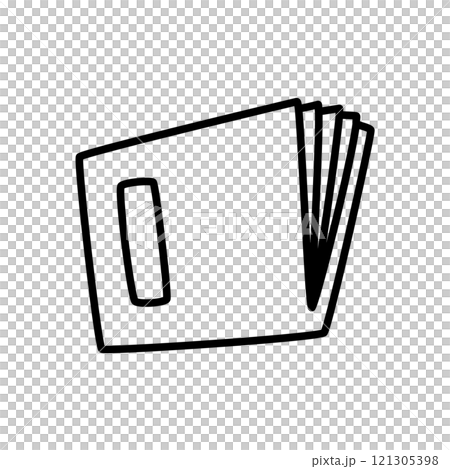 Doodle book or notebook icon, handdrawn with thin line 121305398