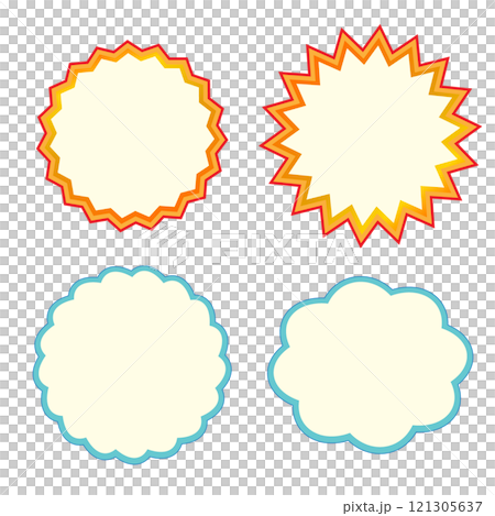 Simple fluffy speech bubble set 121305637