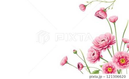 ピンクのラナンキュラス 121306620