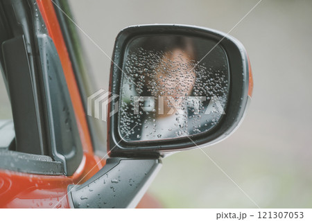 車のサイドミラーが雨で見にくい 121307053