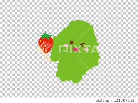 いちごを持つ栃木県のキャラクター 121307512