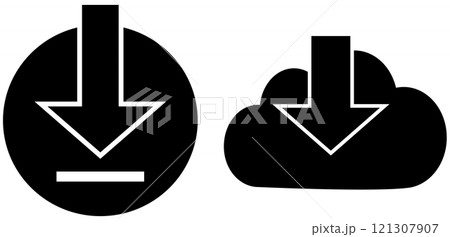 ダウンロード保存アイコンイラスト ダウンロード保存アイコンイラスト 121307907