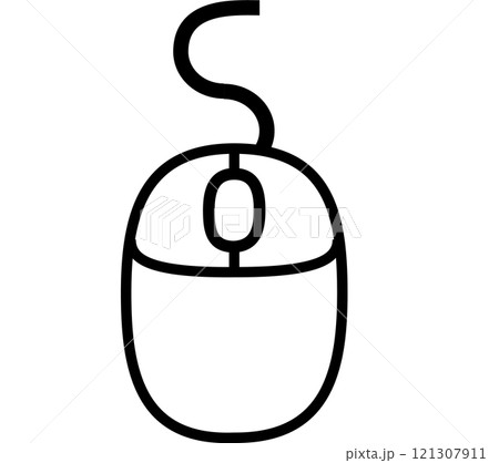 有線のシンプルマウスのアイコンイラスト 有線のシンプルマウスのアイコンイラスト 121307911