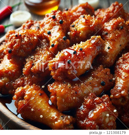 唐揚げ甘酢あんかけ 大皿に山盛り 121308179