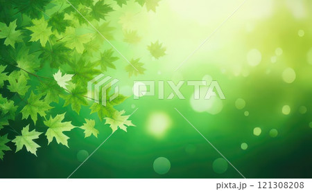 《AI画像》新緑のモミジ 121308208