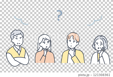 家族のイラスト素材 不安や悩み 家族のイラスト素材 不安や悩み 121308361