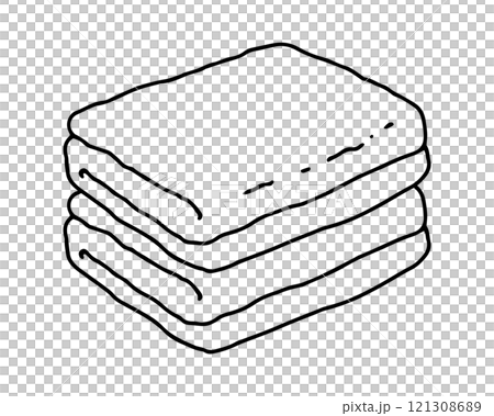 畳んだタオル 線画 畳んだタオル 線画 121308689
