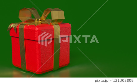 The RED gift box for celebration or holiday concept  3d rendering. 121308809
