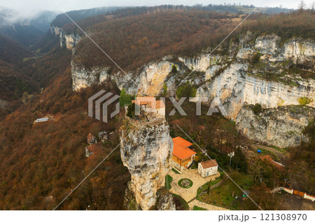 Katskhi pillar near Chiatura town with church on top 121308970
