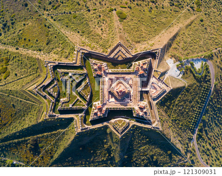 Panoramic landscape of fortress of Nossa Senhora da Graca in Elvas Panoramic landscape of fortress of Nossa Senhora da Graca in Elvas 121309031