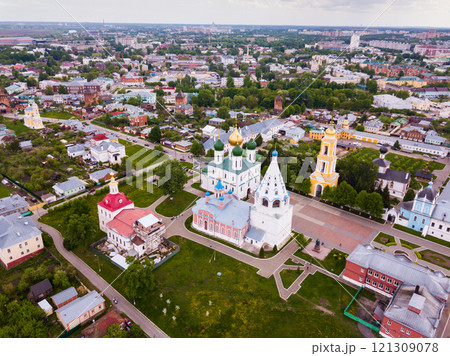 View from drone of Kolomna with Kremlin 121309078
