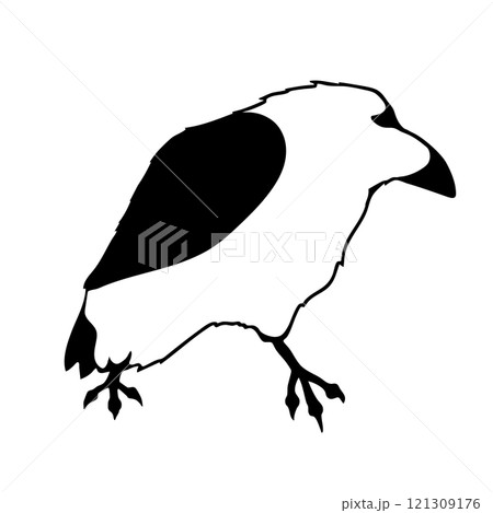 Bird Raven Crow Black Silhouette for Icon. Bird Raven Crow Black Silhouette for Icon. 121309176
