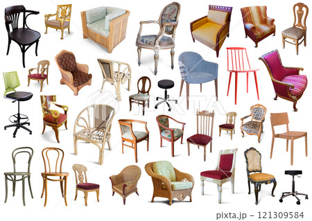 Collage of chairs and armchairs 121309584