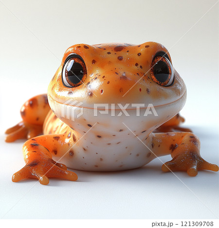 かわいいサンショウウオの3Dキャラクターイラスト 121309708