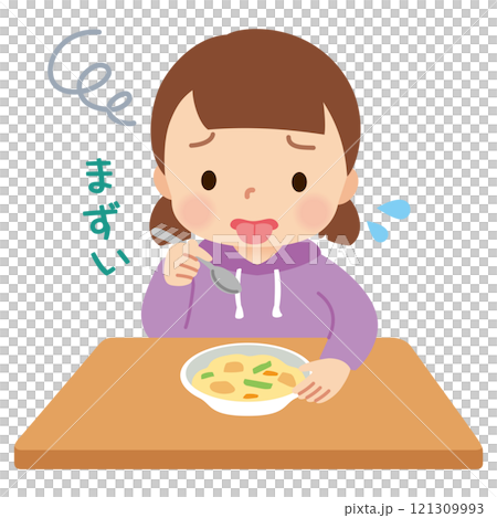 Taste sensitivity, sensory sensitivity, girl who has trouble with tastes she doesn't like 121309993