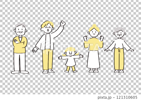 兩個家庭的插圖 121310605