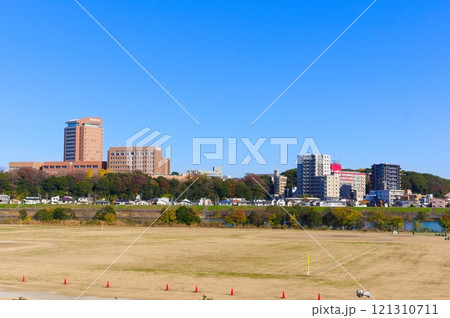 江戸川越しに見る市川市の風景2024年12月 121310711