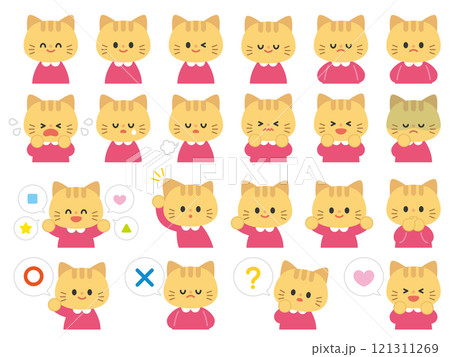 動物アイコン_猫の女の子 121311269